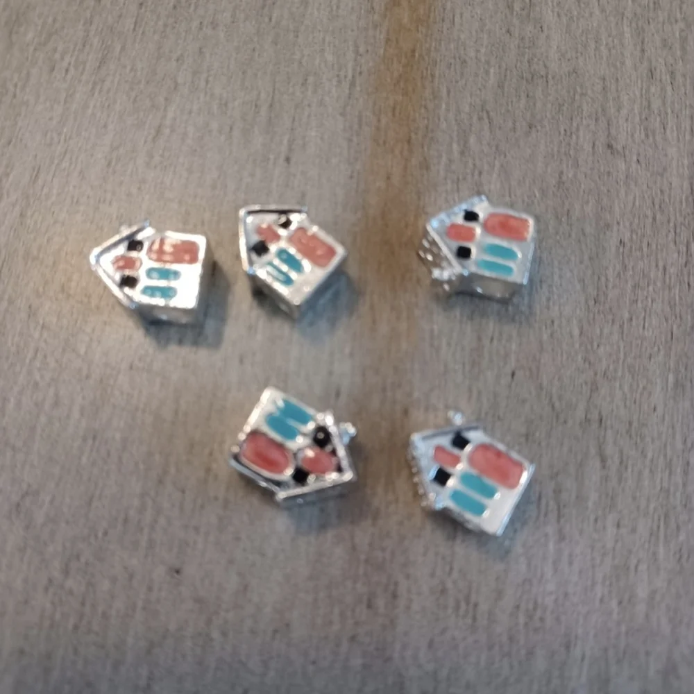 20 Multicolored House Charm Beads Jewelry - Picture 5 of 6